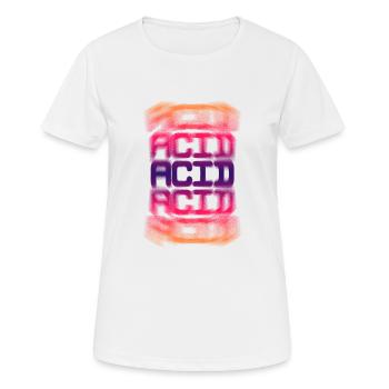 Acid House Techno EDM Party Festival DJ - Frauen T-Shirt atmungsaktiv - Weiß - Vorne - AI Model Female 172 dark (172cm)