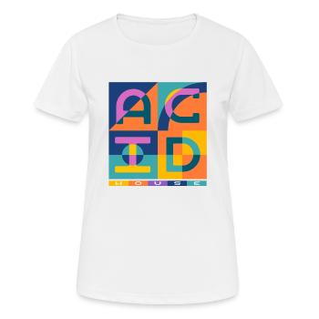 Acid House Techno EDM Party Festival DJ Trip - Frauen T-Shirt atmungsaktiv - Weiß - Vorne - AI Model Female 172 dark (172cm)