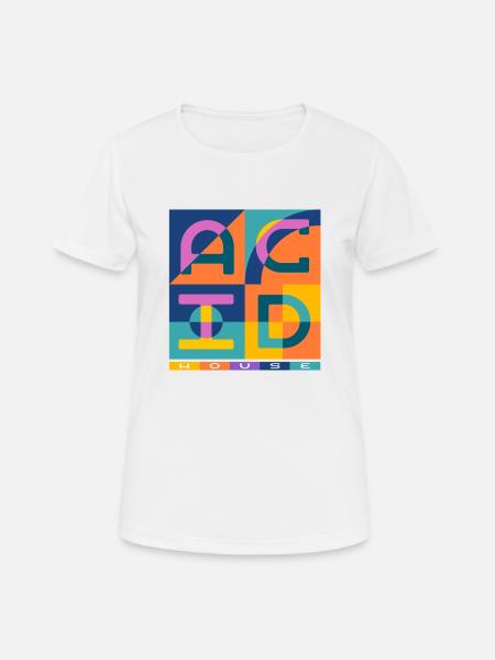 Acid House Techno EDM Party Festival DJ Trip - Women's Breathable T-Shirt - white