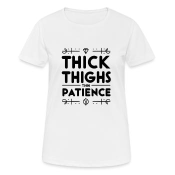 Cuisses épaisses Patience mince - T-shirt respirant Femme - blanc - Devant - AI Model Female 172 dark (172cm)
