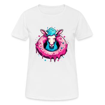 Der Donut-Schaf - Frauen T-Shirt atmungsaktiv - Weiß - Vorne - AI Model Female 172 dark (172cm)