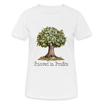 La magie de l’arbre d’argent « enracinée dans les profits » - T-shirt respirant Femme - blanc - Devant - AI Model Female 172 dark (172cm)
