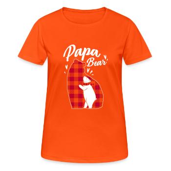 Papa Bear - Frauen T-Shirt atmungsaktiv - Neonorange - Vorne - AI Model Female 172 dark (172cm)
