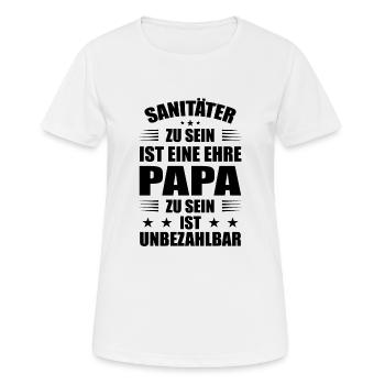 Sanitäter Rettungsdienst - Frauen T-Shirt atmungsaktiv - Weiß - Vorne - AI Model Female 172 dark (172cm)