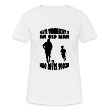 Fußballdesign Fußballspieler Fußballmannschaft - Frauen T-Shirt atmungsaktiv - Weiß - Vorne - AI Model Female 172 dark (172cm)