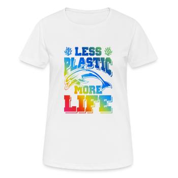 plastik save the ocean - Frauen T-Shirt atmungsaktiv - Weiß - Vorne - AI Model Female 172 dark (172cm)