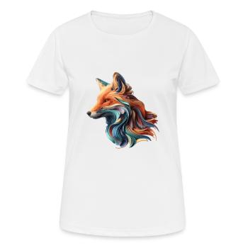 Farbenfroher abstrakter Fuchs - Frauen T-Shirt atmungsaktiv - Weiß - Vorne - AI Model Female 172 dark (172cm)