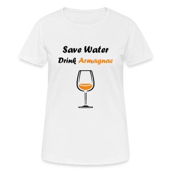 Save water drink Armagnac - T-shirt respirant Femme - blanc - Devant - AI Model Female 172 dark (172cm)
