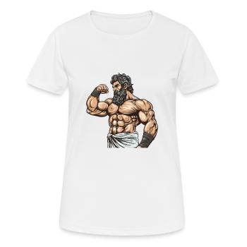 Bodybuilder Muscles Workout Gym - T-shirt respirant Femme - blanc - Devant - AI Model Female 172 dark (172cm)