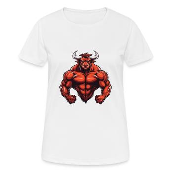 Bull Bull Musculation Muscles - T-shirt respirant Femme - blanc - Devant - AI Model Female 172 dark (172cm)