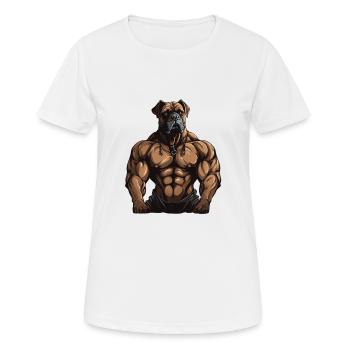 Dog Muscles Workout Gym - Women's Breathable T-Shirt - white - Front - AI Model Female 172 dark (172cm)