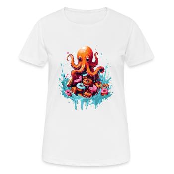 Der Oktopus Donut - Frauen T-Shirt atmungsaktiv - Weiß - Vorne - AI Model Female 172 dark (172cm)