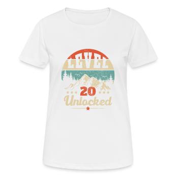 Level 20 freigeschaltet - Frauen T-Shirt atmungsaktiv - Weiß - Vorne - AI Model Female 172 dark (172cm)