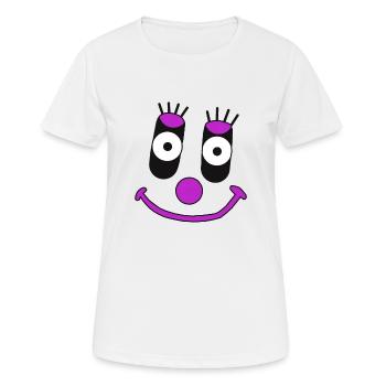 sentiments, émotions, visage, amical, clown mignon - T-shirt respirant Femme - blanc - Devant - AI Model Female 172 dark (172cm)