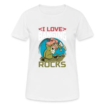 I Love Banging Rocks 2 - Frauen T-Shirt atmungsaktiv - Weiß - Vorne - AI Model Female 172 dark (172cm)
