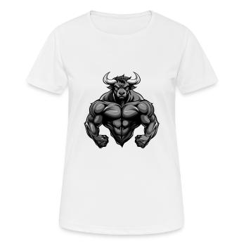 Bull Bull Musculation Muscles - T-shirt respirant Femme - blanc - Devant - AI Model Female 172 dark (172cm)