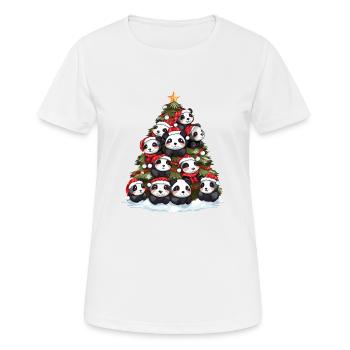 Panda de Noël sapin sapin - T-shirt respirant Femme - blanc - Devant - AI Model Female 172 dark (172cm)