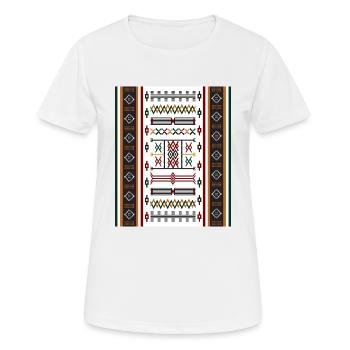 AMAZIGH BERBER SYMBOL MZABE CARPET - Women's Breathable T-Shirt - white - Front - AI Model Female 172 dark (172cm)