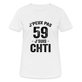 Je Peux Pas Je Suis Chti 59 - Ch'ti, chtimi - T-shirt respirant Femme - blanc - Devant - AI Model Female 172 dark (172cm)