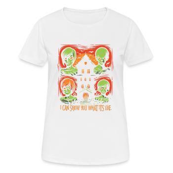 La maison hantée d’Halloween d’horreur - T-shirt respirant Femme - blanc - Devant - AI Model Female 172 dark (172cm)