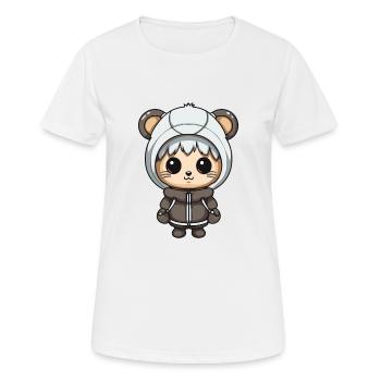 Souris Hiver Bande Dessinée Mignon - T-shirt respirant Femme - blanc - Devant - AI Model Female 172 dark (172cm)