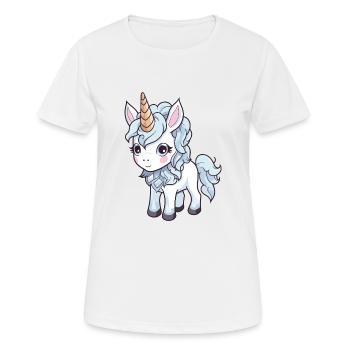 Licorne Bande Dessinée Mignon - T-shirt respirant Femme - blanc - Devant - AI Model Female 172 dark (172cm)