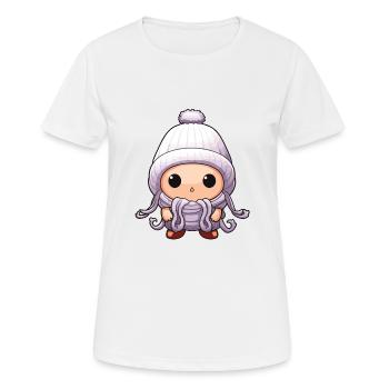 Octopus Winter Octopus Comic Cute - Women's Breathable T-Shirt - white - Front - AI Model Female 172 dark (172cm)