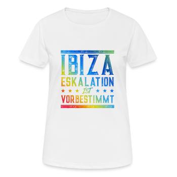 Ibiza Eskalation - Frauen T-Shirt atmungsaktiv - Weiß - Vorne - AI Model Female 172 dark (172cm)
