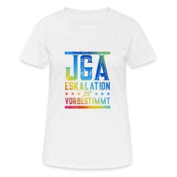 Jga Eskalation - Frauen T-Shirt atmungsaktiv - Weiß - Vorne - AI Model Female 172 dark (172cm)