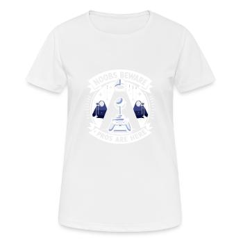 Noobs, méfiez-vous, les pros sont là - T-shirt respirant Femme - blanc - Devant - AI Model Female 172 dark (172cm)
