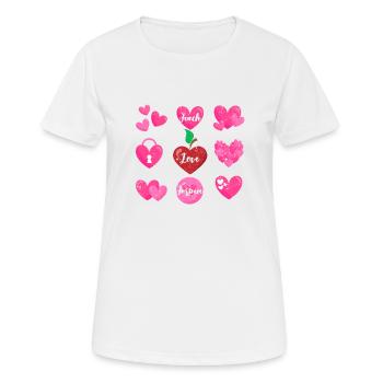Enseigner l’amour Inspirer l’amour de la Saint-Valentin Enseigner l’amant - T-shirt respirant Femme - blanc - Devant - AI Model Female 172 dark (172cm)