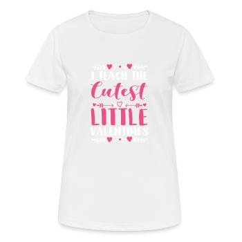 J’enseigne la plus douce des petites Saint-Valentin - T-shirt respirant Femme - blanc - Devant - AI Model Female 172 dark (172cm)