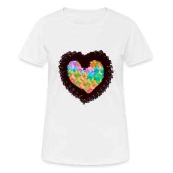 nature, amoureux de la nature, coeur, sapins, arbres, forêt - T-shirt respirant Femme - blanc - Devant - AI Model Female 172 dark (172cm)