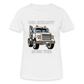 ABSCHLEPPWAGEN DER SCHROTT MUSS WEG - Frauen T-Shirt atmungsaktiv - Weiß - Vorne - AI Model Female 172 dark (172cm)