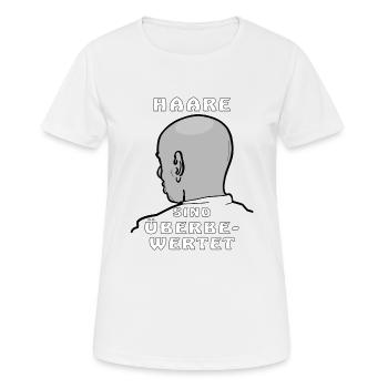 GLATZE HAARE SIND ÜBERBEWERTET - Frauen T-Shirt atmungsaktiv - Weiß - Vorne - AI Model Female 172 dark (172cm)