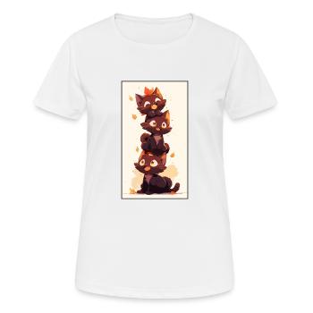 Ein Haufen niedlicher Kätzchen - Frauen T-Shirt atmungsaktiv - Weiß - Vorne - AI Model Female 172 dark (172cm)