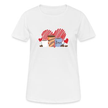 La Saint-Valentin Café Boire L’amant Coeur Amour - T-shirt respirant Femme - blanc - Devant - AI Model Female 172 dark (172cm)