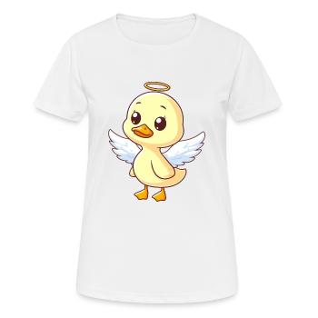Süße Ente Engel Flügel Heiligenschein - Frauen T-Shirt atmungsaktiv - Weiß - Vorne - AI Model Female 172 dark (172cm)