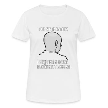 GLATZE OHNE HAARE SCHÖNHEIT - Frauen T-Shirt atmungsaktiv - Weiß - Vorne - AI Model Female 172 dark (172cm)