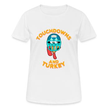 Touchdowns et football de Thanksgiving en Turquie - T-shirt respirant Femme - blanc - Devant - AI Model Female 172 dark (172cm)