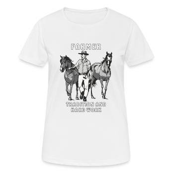 TRADITION PAYSANNE ET TRAVAIL ACHARNÉ - T-shirt respirant Femme - blanc - Devant - AI Model Female 172 dark (172cm)
