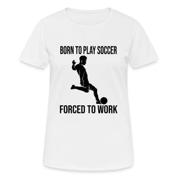Fußballspieler Fußballmannschaft Fußballdesign - Frauen T-Shirt atmungsaktiv - Weiß - Vorne - AI Model Female 172 dark (172cm)