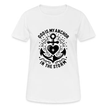 Gott ist Mein Anker im Sturm - Frauen T-Shirt atmungsaktiv - Weiß - Vorne - AI Model Female 172 dark (172cm)