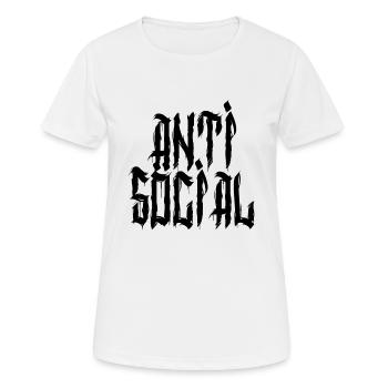 Anti Social - Women's Breathable T-Shirt - white - Front - AI Model Female 172 dark (172cm)