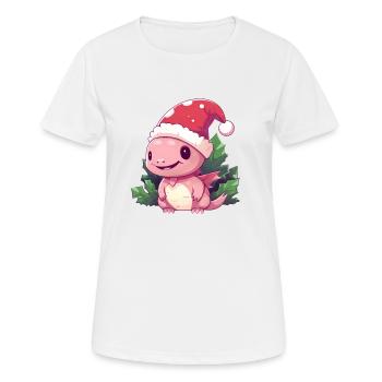Noël Axolotl Gui - T-shirt respirant Femme - blanc - Devant - AI Model Female 172 dark (172cm)