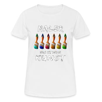 MALER PINSEL - Frauen T-Shirt atmungsaktiv - Weiß - Vorne - AI Model Female 172 dark (172cm)