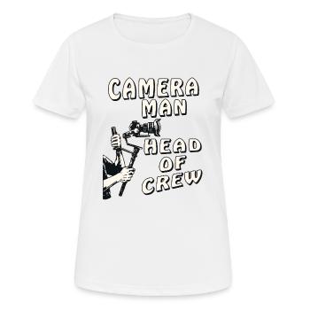 CAMERA MAN HEAD OF CREW - Women's Breathable T-Shirt - white - Front - AI Model Female 172 dark (172cm)