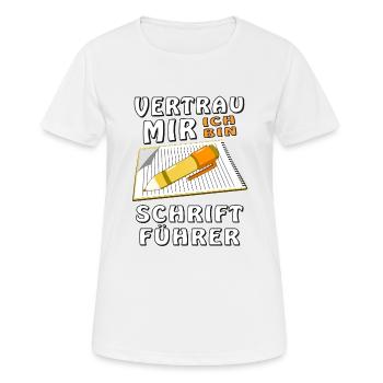 SCHRIFTFÜHRER - Frauen T-Shirt atmungsaktiv - Weiß - Vorne - AI Model Female 172 dark (172cm)
