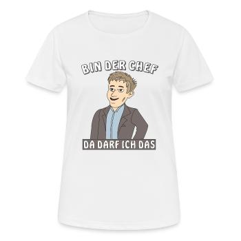 MANN BIN DER CHEF - Frauen T-Shirt atmungsaktiv - Weiß - Vorne - AI Model Female 172 dark (172cm)