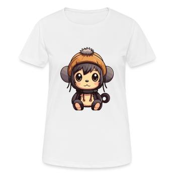 Monkey Winter Comic - Women's Breathable T-Shirt - white - Front - AI Model Female 172 dark (172cm)